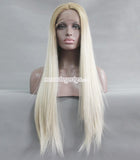 20 inches medium brown to blond straight synthetic lace front  wigs - Luckin Wigs