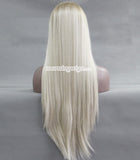 20 inches medium brown to blond straight synthetic lace front  wigs - Luckin Wigs