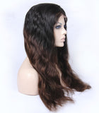 22 inch black ombre 4# wave Peruvian human hair wigs Density 150% - Luckin Wigs