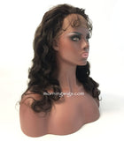 20 inches fake scalp lace wigs black body wave satin human hair wigs for great women - Luckin Wigs