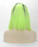 16 inches dark root ombre light green synthetic hair wigs - Luckin Wigs