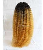 fashion black blond two tone virgin human hair wigs for festival - Luckin Wigs