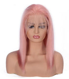 Brazilian human hair lace front wig pink color wig,150% density pink wig - Luckin Wigs