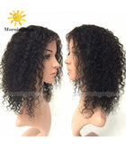 12 inches black kinky curly lace front wig - Luckin Wigs