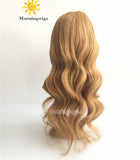 22 inches brown body wave hd swiss lace wigs Brazilian Hair full lace wig - Luckin Wigs