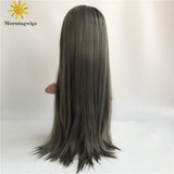 Ombre dark grey wig Synthetic lace front wig - Luckin Wigs