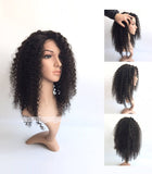 Kinky curly 360 lace wig natural black color human hair wigs - Luckin Wigs