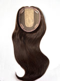 Dark Brown Hair Topper Silk Part 14 x 15 cm Straight Human Hair