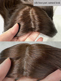 Human Hair Topper With Bangs Curly Silk Base 12 x 13 cm