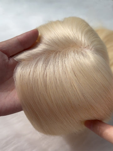 Blonde Hair Topper 613 Straight Mono Lace Human Hair 5.5 x 5.5 inch