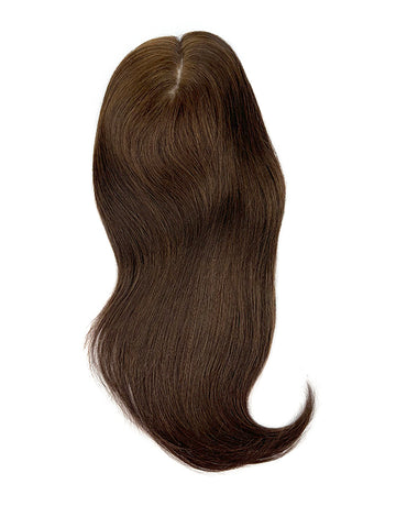 Dark Brown Hair Topper Silk Part 14 x 15 cm Straight Human Hair