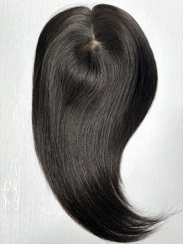 Human Hair Hair Topper Silk Base 9 x 12 cm Straight