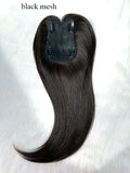 Human Hair Topper with Bangs Silk Base 9 x 12 cm Straight