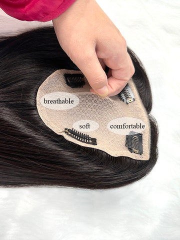 Toupee For Women Body Wave Hair Topper Human Hair 12 x 13 cm