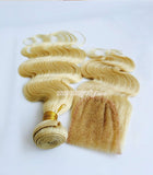 body wave Brazilian human blonde hair extension #613 - Luckin Wigs