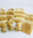 body wave Brazilian human blonde hair extension #613 - Luckin Wigs