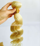 body wave Brazilian human blonde hair extension #613 - Luckin Wigs