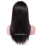 22 inches natural color straight lace front human hair wigs with bang - Luckin Wigs