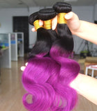 black-purple wave Mongolian human hair bundles - Luckin Wigs