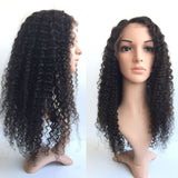 100% Brizilian Virgin Human Hair Curly Wigs HD Full Lace Wigs 20 inches Natural Black - Luckin Wigs