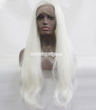 18 inches fashion natural straight white synthetic lace front wigs - Luckin Wigs