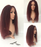 18 inch 99J kinky curly Brazilian human hair wigs 150% density - Luckin Wigs