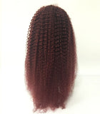 18 inch 99J kinky curly Brazilian human hair wigs 150% density - Luckin Wigs