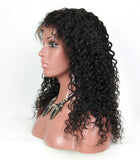 18 inch black kinky curly 100% human hair wigs pre-plucked hairline 150% density - Luckin Wigs