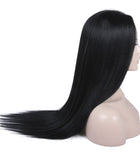 20 inch black straight Brazilian human hair full lace wigs pre-plucked hairline 150% density - Luckin Wigs