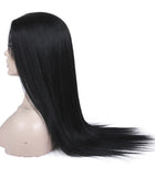 20 inch black straight Brazilian human hair full lace wigs pre-plucked hairline 150% density - Luckin Wigs