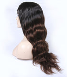 22 inch black ombre 4# wave Peruvian human hair wigs Density 150% - Luckin Wigs