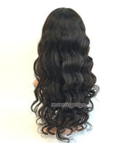 100% Brizilian Virgin Human Hair Full Lace Wigs Natural Black 22" Body Wave - Luckin Wigs