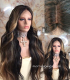 24 Inches body wave Black Mix Blonde Color Virgin Human Hair HD Lace Wigs 150% density - Luckin Wigs