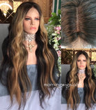 24 inches mink blond mix black straight 100% Brazilian human hair wigs - Luckin Wigs