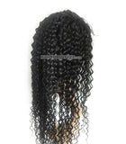 20 icnhes fake scalp wig black kinky curly virgin human hair wigs pre-plucked hairline 150% density - Luckin Wigs