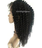 20 inches black kinky curly remy human hair lace wigs - Luckin Wigs