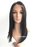 Natural straight human remy hair lace wigs for women 16" - Luckin Wigs