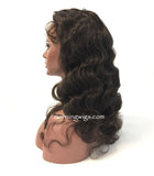 20 inches HD lace wig black body wave satin human hair wigs for great women - Luckin Wigs