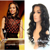 Brizilian Virgin Human Hair Gluless Full Lace Wigs With Silk Top Natural Black 20" Body Wave Density 150% - Luckin Wigs