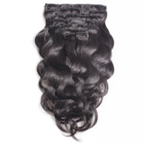 14 inches black body wave virgin human hair clip in hair extension - Luckin Wigs