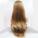 24 inches dark root brown synthetic natural wave lace front wigs - Luckin Wigs