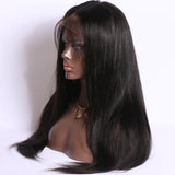 20 inches natural straight black virgin Brazilian human hair lace front wigs - Luckin Wigs