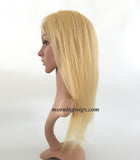 20 inch straight light blond glueless full lace human hair wigs - Luckin Wigs