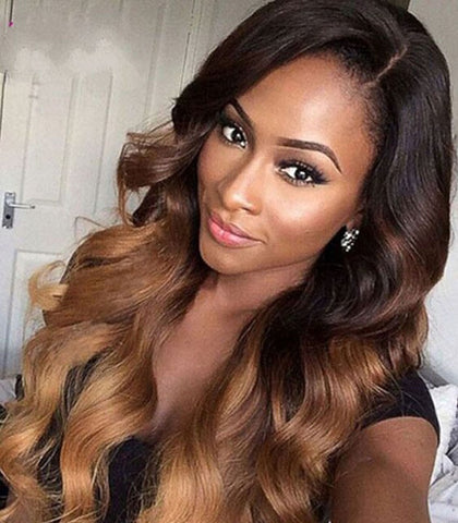 Top fashion 4 ombre 27 human remy hair glueless fake scalp lace wigs - Luckin Wigs