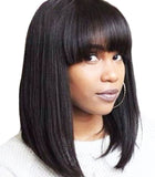 14 inches black straight synthetic lace front wig - Luckin Wigs