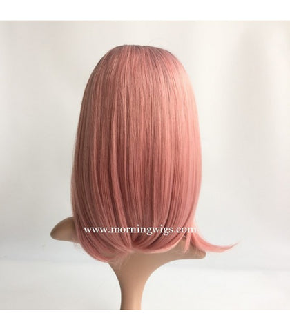 14 inches black ombre pink synthetic lace front wigs for fashion women synthetic hair - Luckin Wigs