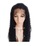 24 inches black 8mm curly human hair 360 lace wigs pre-plucked hairline 150% density - Luckin Wigs