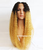 fashion black blond two tone virgin human hair wigs for festival - Luckin Wigs