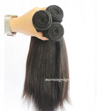 14 inches black yaki straight 100% human hair extensions worldwide supplied - Luckin Wigs