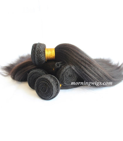 Halloween  black kinky straight 100% virgin human hair bundles for gorgeous women - Luckin Wigs